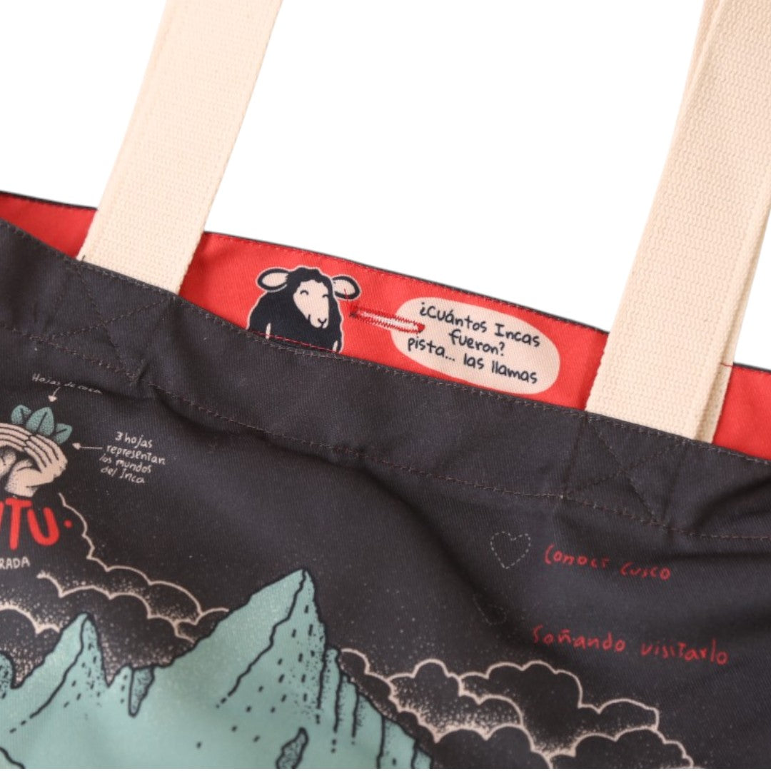 Cartera Machu Picchu crema