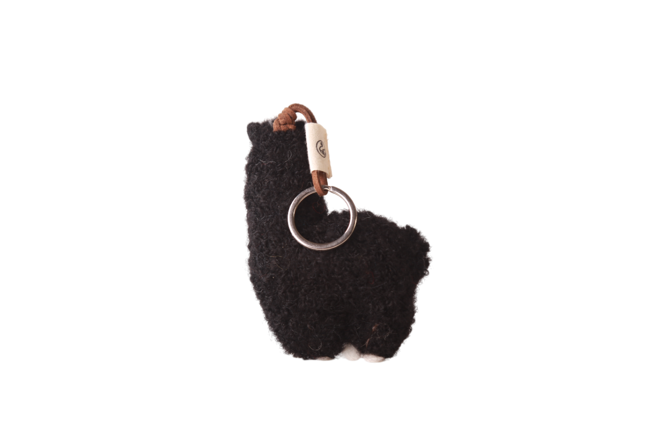 Llavero Chata de Alpaca Negro