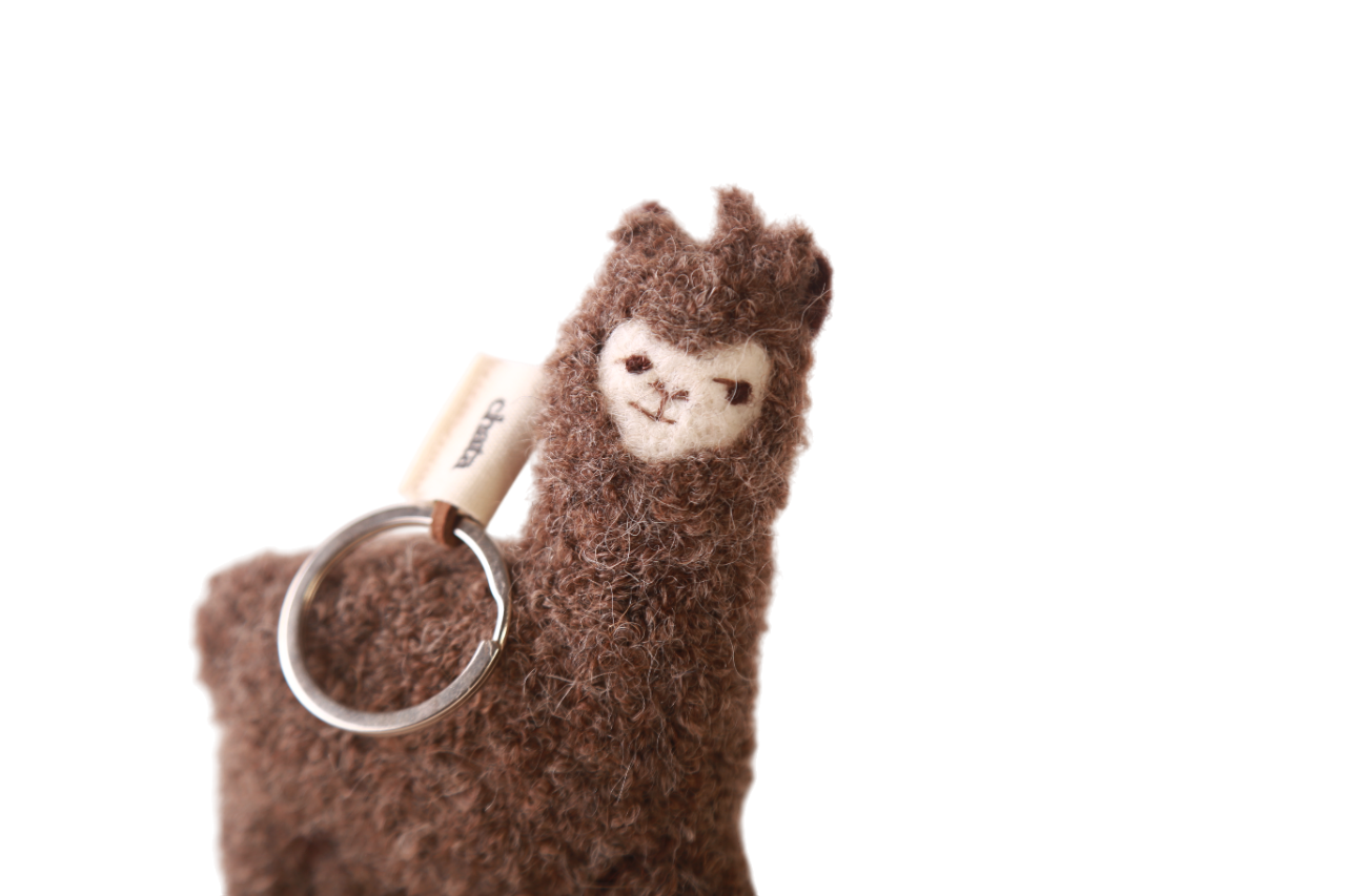 Llavero Chata de Alpaca Marron