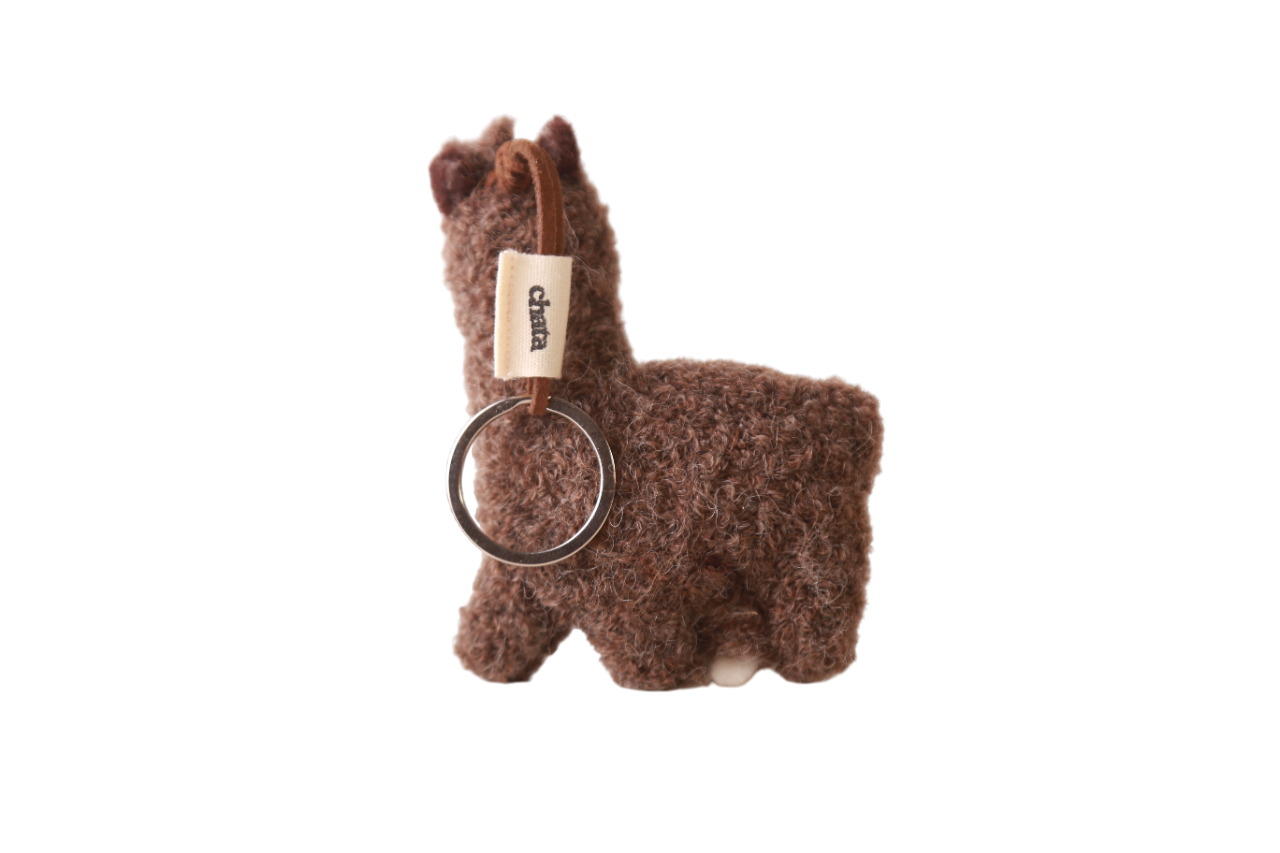 Llavero Chata de Alpaca Marron