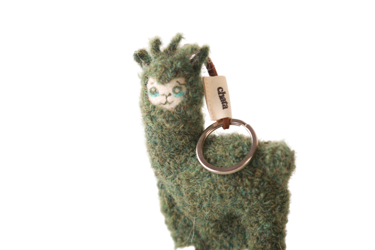 Llavero Chata de Alpaca Verde