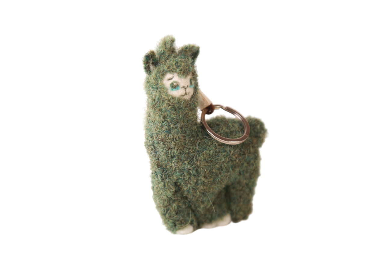 Llavero Chata de Alpaca Verde