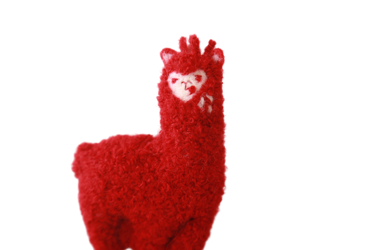 Llavero Chata de Alpaca Roja