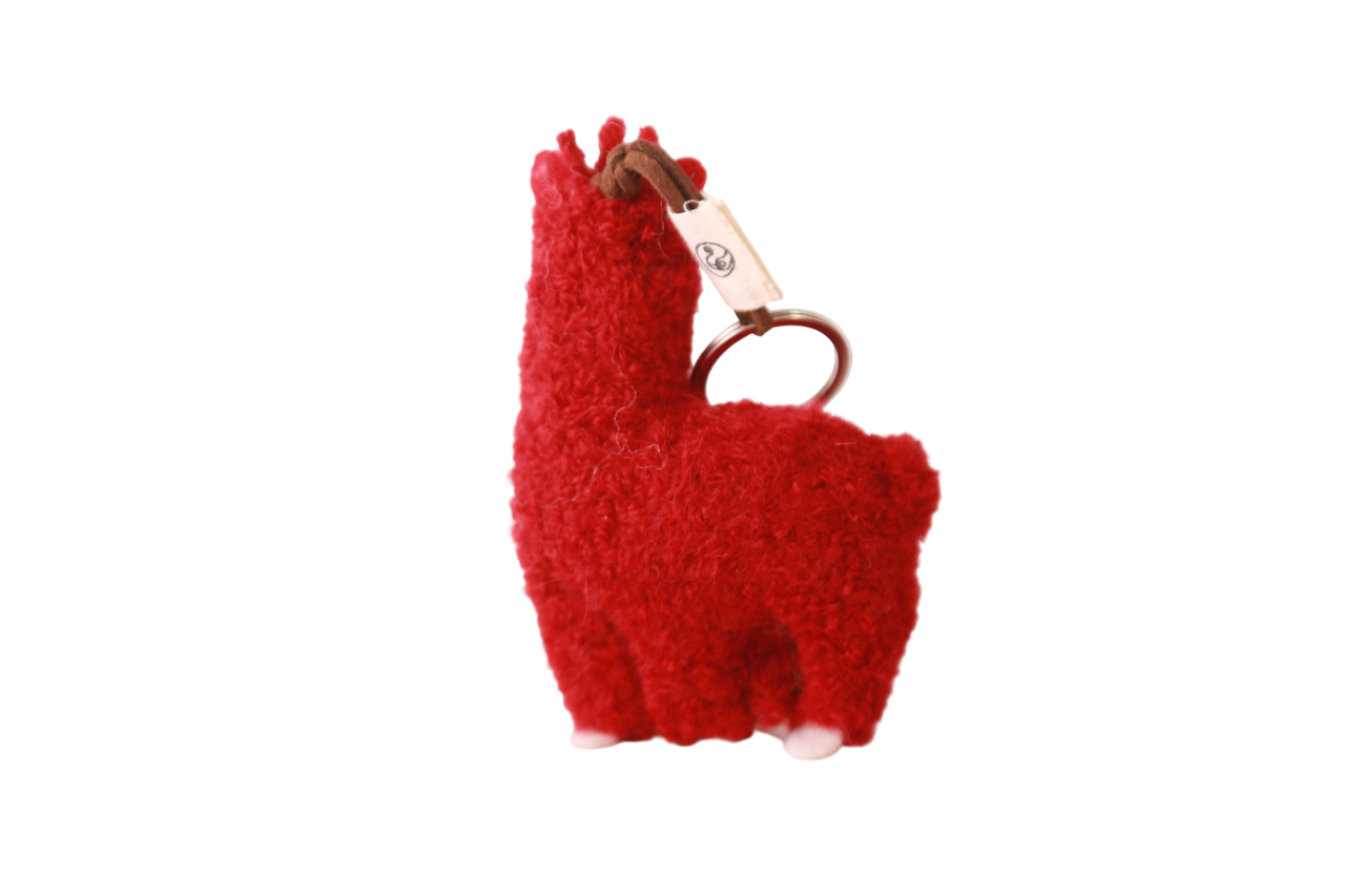 Llavero Chata de Alpaca Roja
