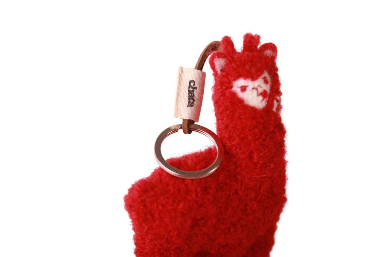 Llavero Chata de Alpaca Roja