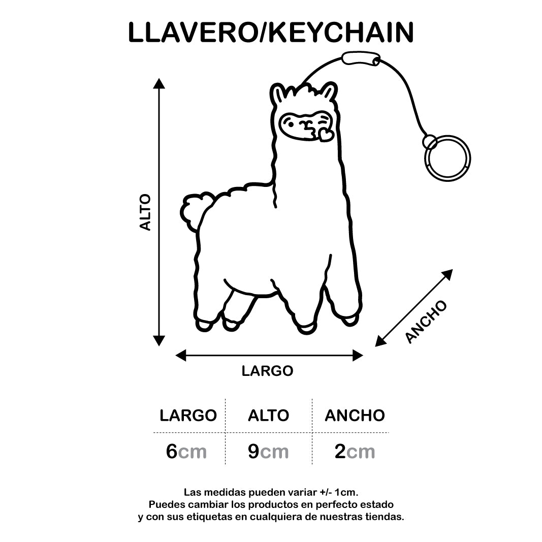 Llavero Chata de Alpaca Marron