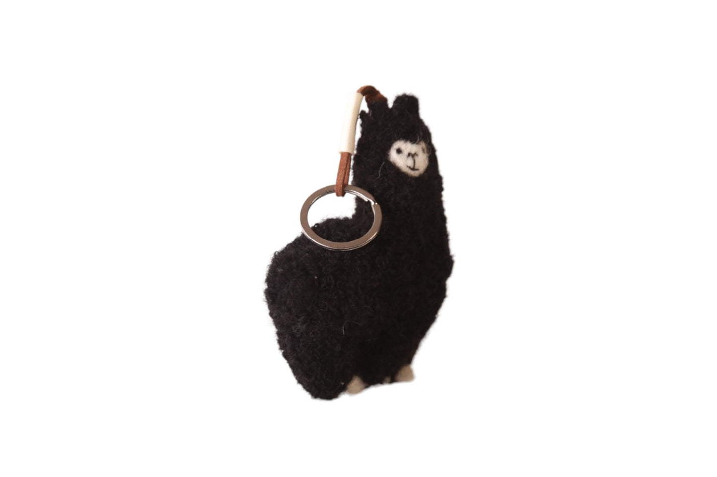 Llavero Chata de Alpaca Negro