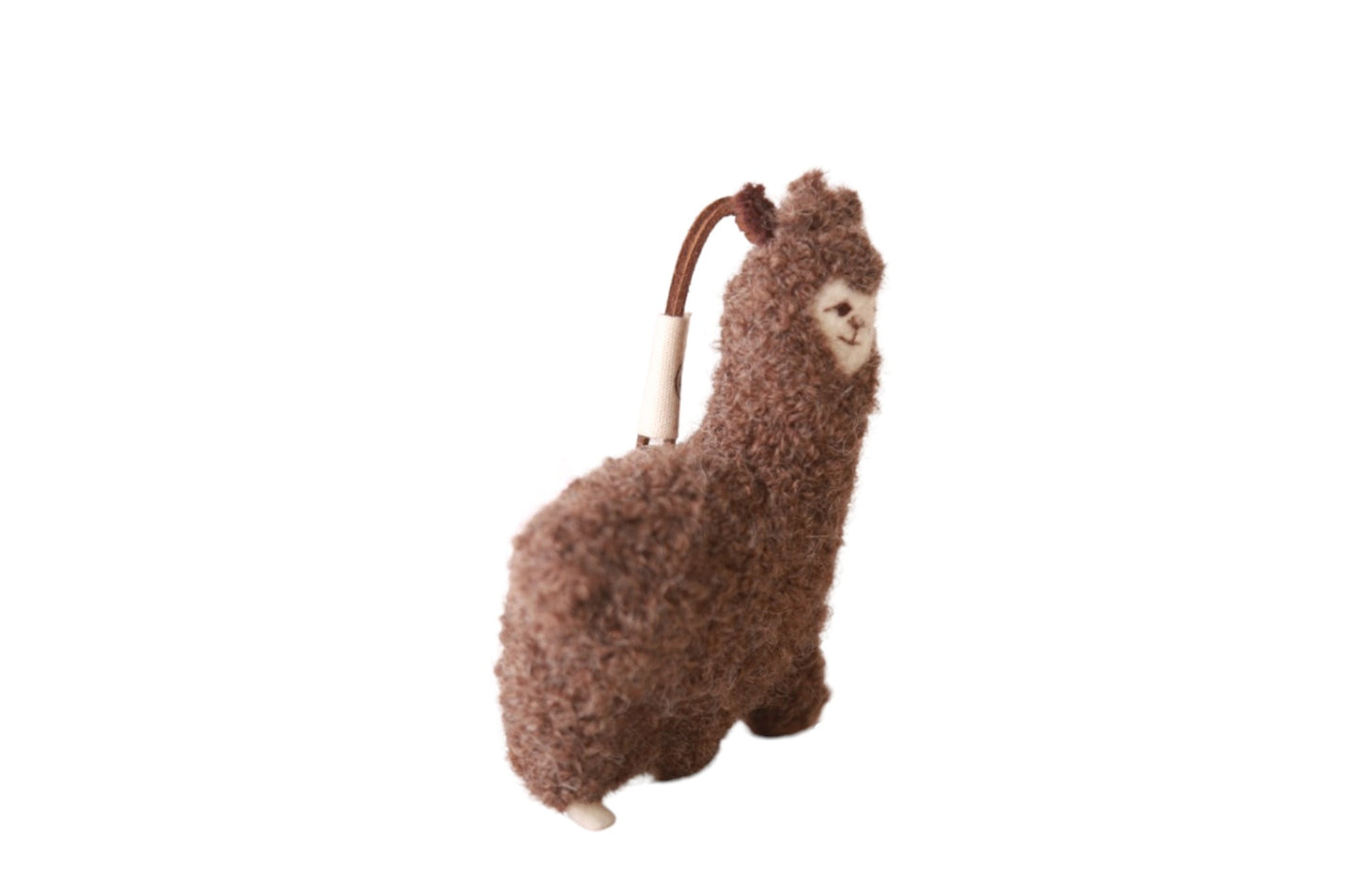 Llavero Chata de Alpaca Marron