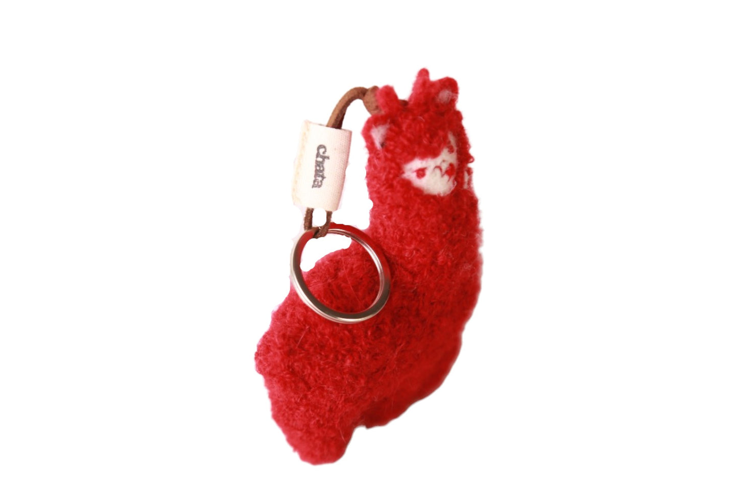 Llavero Chata de Alpaca Roja