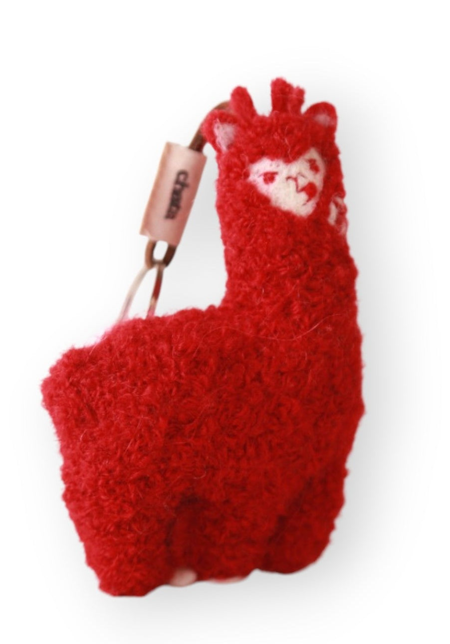 Llavero Chata de Alpaca Roja