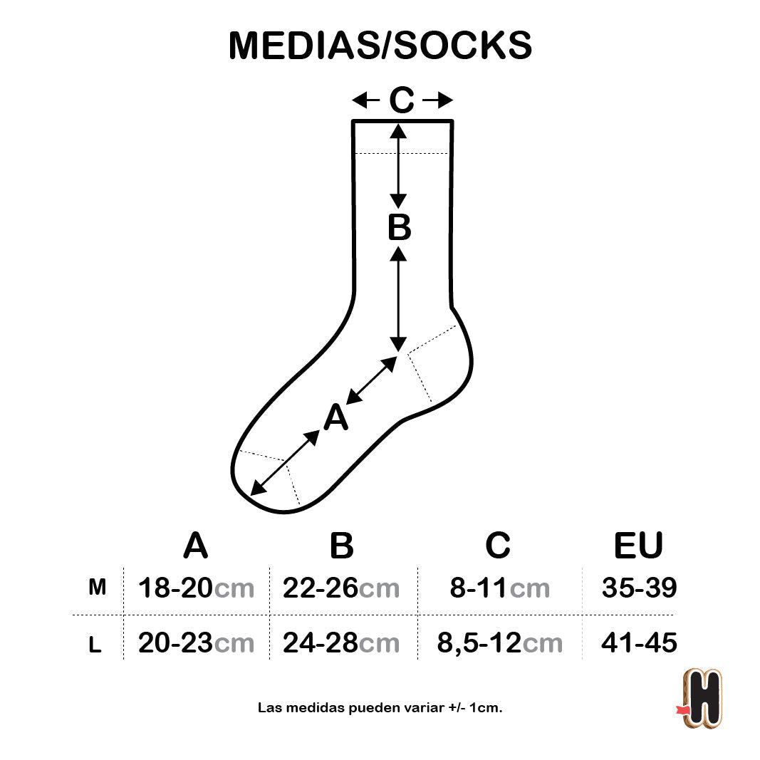 Medias acanaladas Cuy paz y amor crema