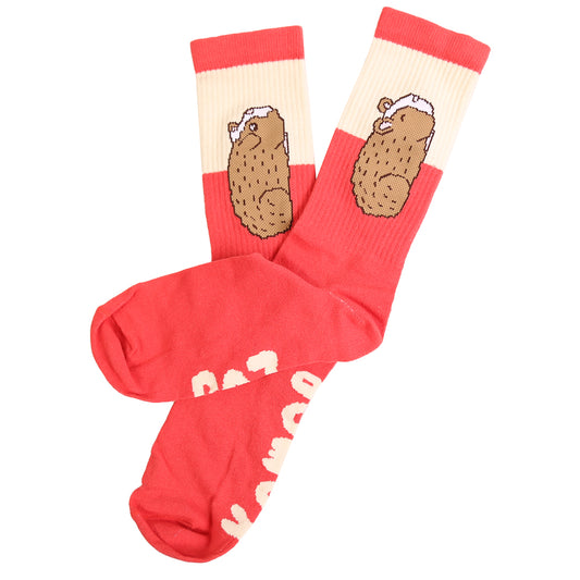 Medias acanaladas Cuy paz y amor rojas