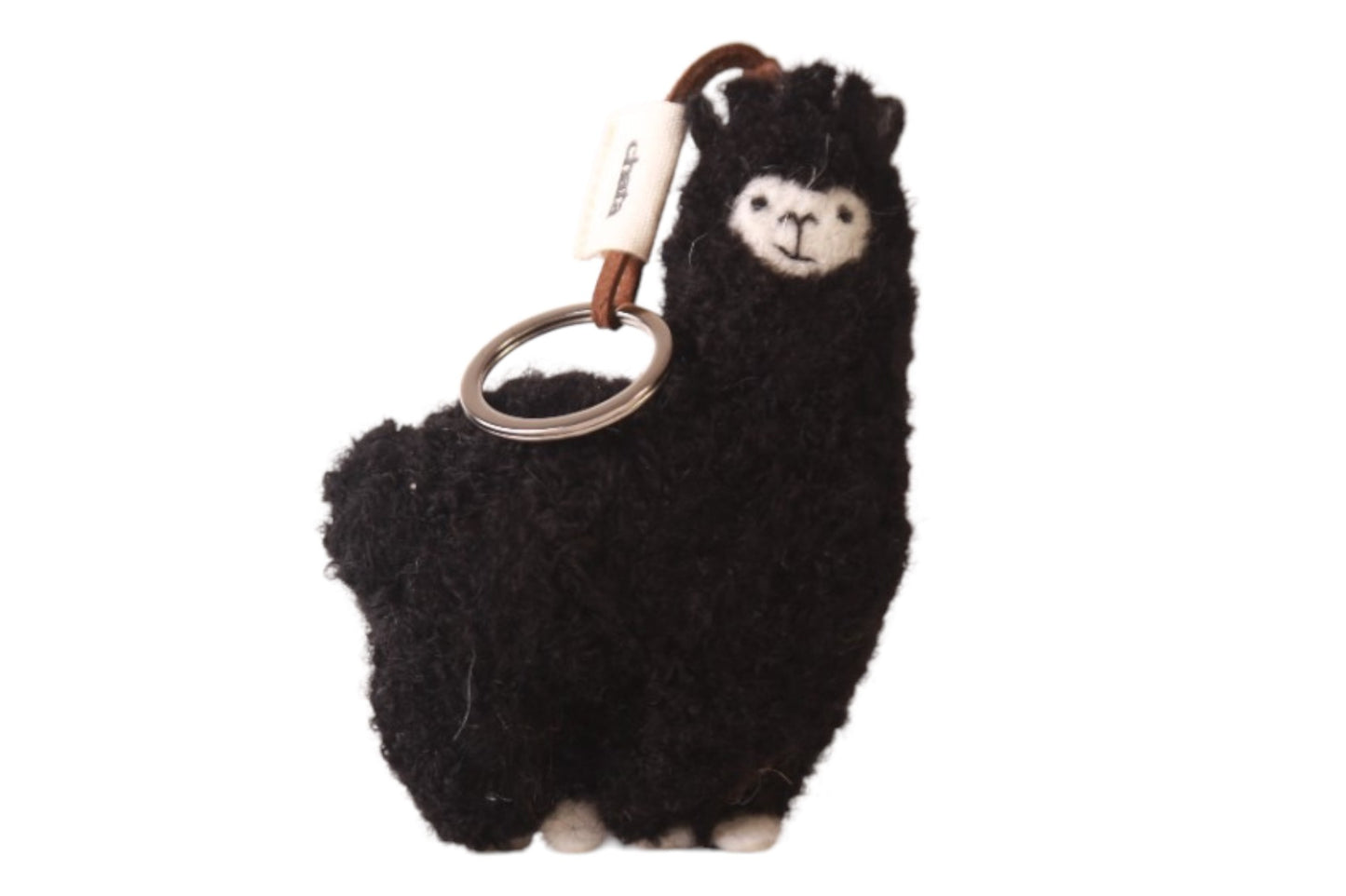 Llavero Chata de Alpaca Negro