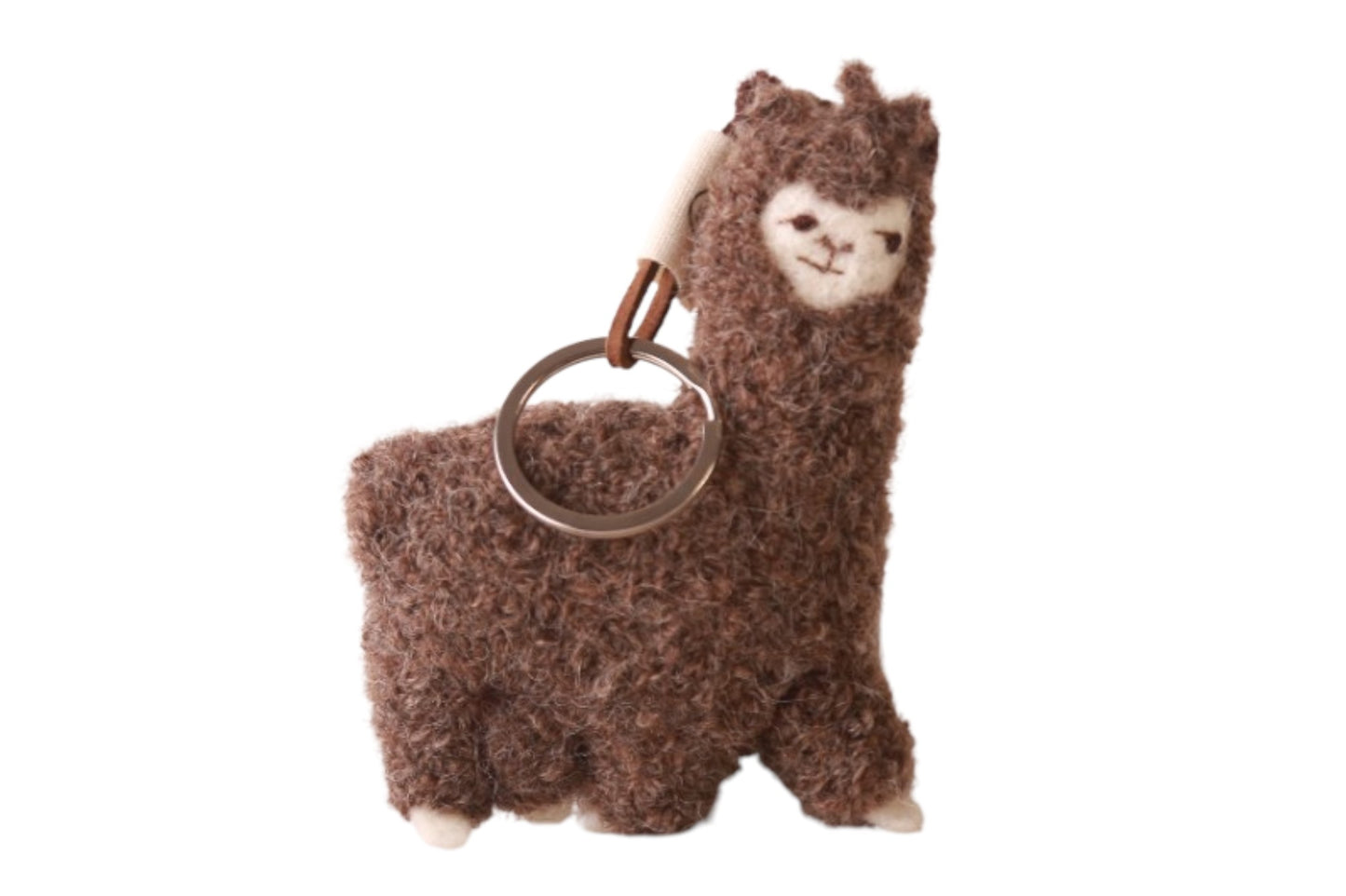 Llavero Chata de Alpaca Marron