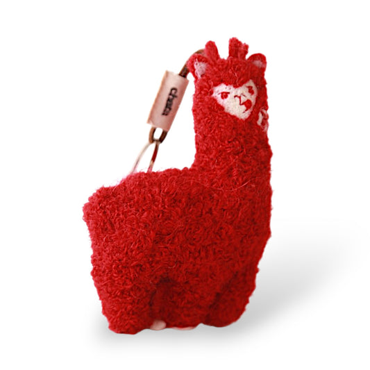 Llavero Chata de Alpaca Roja