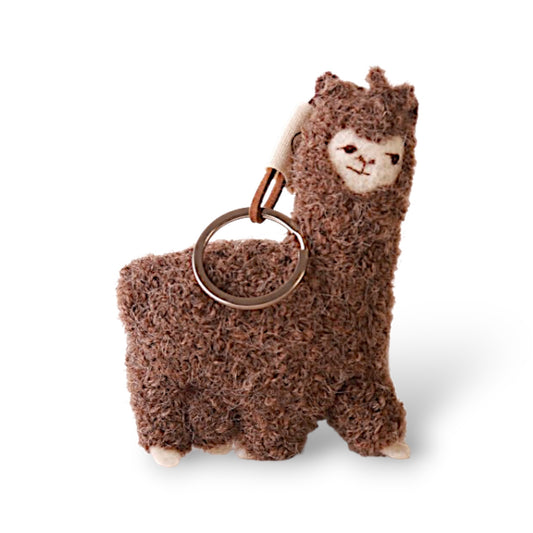 Llavero Chata de Alpaca Marron