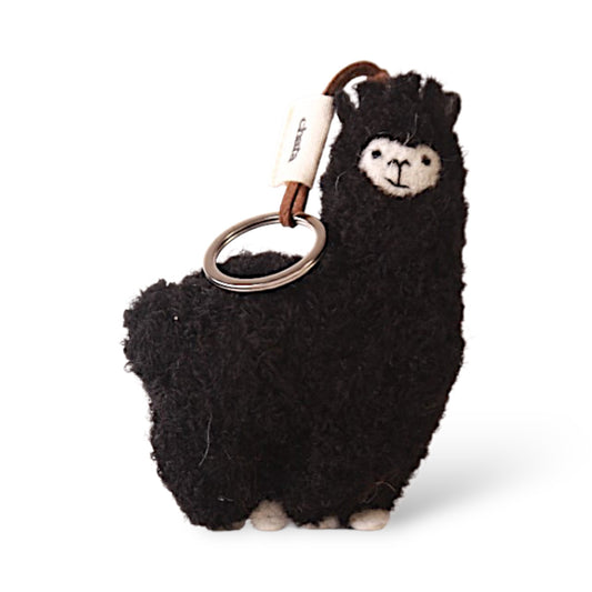 Llavero Chata de Alpaca Negro